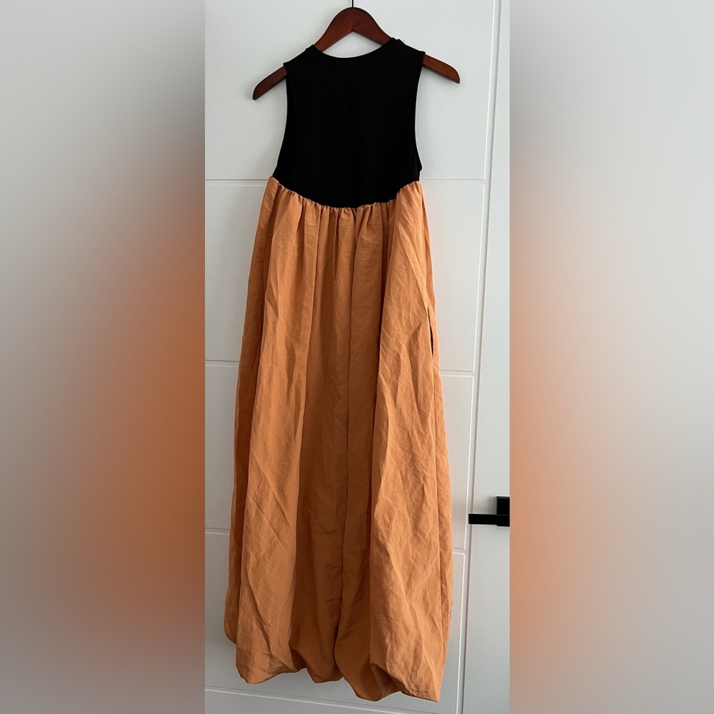 Zara orange and black sleeveless maxi dress - Picture 2 of 6